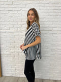 No Stopping It Striped Oversized Top