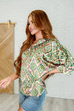 Optical Illusion Button Up Blouse
