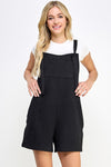 Textured Short Overall Pants