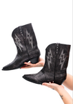 Bowie Metallic Boot in Black