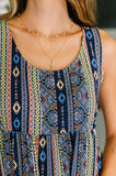 Sierra Spirit Gathered Tiered Dress in Navy