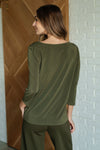 Signature Classic Round Neck Top in Olive