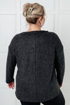 Simple Silhouette Brushed Hacci Sweater in Black