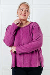 Simple Silhouette Brushed Hacci Sweater in Light Plum