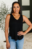 Simpler Times Basic V-Neck Tank in Black