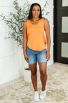 Simpler Times Basic V-Neck Tank in Orange