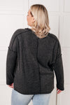 Simply Basic Ribbed Hacci Sweater in Black