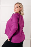 Simply Basic Ribbed Hacci Sweater in Light Plum