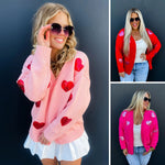 PREORDER: Be Mine Sequin Heart Cardigan in Three Colors