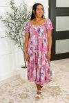 Sweetheart Club Square Neck Floral Dress