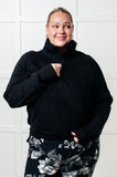 Under Her Spell Half Zip Pullover in Black