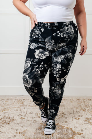 Your New Favorite Joggers in Rose Print