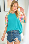 Hailey Floral Ribbed Top