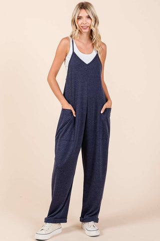 RELAXED FIT PATCH POCKET SLEEVELESS JUMPSUIT