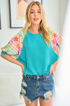 Hailey Floral Ribbed Top
