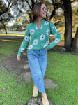 PREORDER: Flower Powered Half Zip Sweater in Four Colors