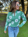 PREORDER: Flower Powered Half Zip Sweater in Four Colors