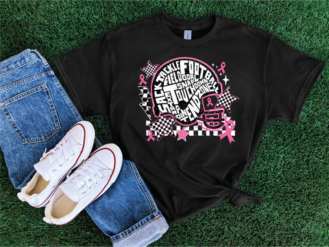 Breast Cancer Football Helmet- Football Graphic T-shirt