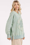 FLOWER PATCH MINERAL WASH LONG SLEEVE TOP