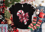 Candy Cane on Black Sweatshirt