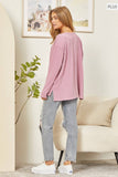 CURVY V Neck Long Sleeve Top