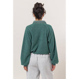 Collared Half-Button Sweatshirt