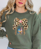 Leopard Coquette Bow Jesus Sweatshirt