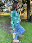 PREORDER: Flower Powered Half Zip Sweater in Four Colors