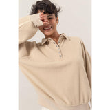 Collared Half-Button Sweatshirt