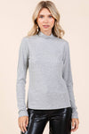 RIB MOCK NECK LONG SLEEVE KNIT TOP