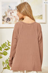 CURVY V Neck Long Sleeve Top