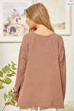 CURVY V Neck Long Sleeve Top