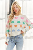 HEART SHAPE LONG SLEEVES SWEATER