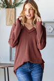 LONG SLEEVE SOLID URBAN RIBBED TOP