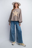 EASEL Star Studded Patch Top