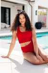 Tonga Scalloped Swim Top