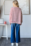 Winter Striped with Floral Patches Sweatshirt