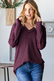 LONG SLEEVE SOLID URBAN RIBBED TOP