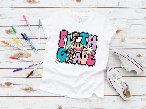 5th Grade Leopard Graphic Tee