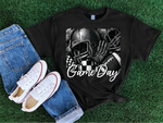 Game Day Football Strokes- Football Graphic T-shirt