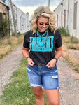 TEXAS TRUE Howdy Black In Turquoise