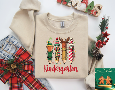 Christmas Grade Pencils- Kindergarten