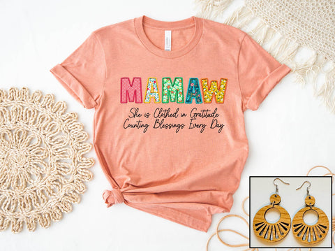 Mamaw- Floral Stitch