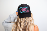 Pool Vibes DTF Printed Foam Black Trucker Hat