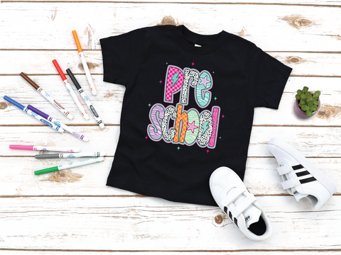 Girls Doodle Preschool Back to School Graphic Tee