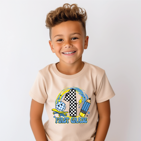 Boys 1st Grade Skateboard Back to School Graphic Tee