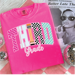 Third Grade Checkered Graphic Tee