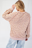 PRINTED THERMAL KNIT MINERAL WASHED TOP