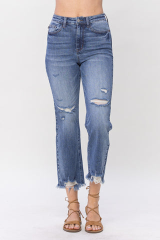 JB DESTROYED CROPPED STRAIGHT JEANS