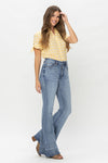 JUDY BLUE HI WAIST TUMMY CONTROL TOP W/ RELEASE HEM FLARE JEANS